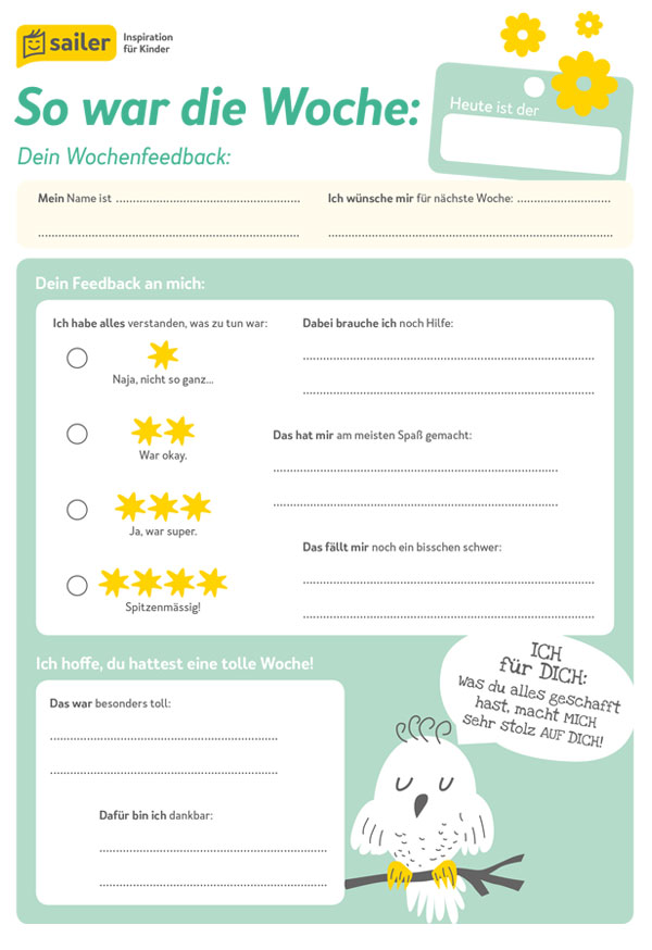 Wochenplan-Lehrer-Wochenfeedback Geschenkurkunde