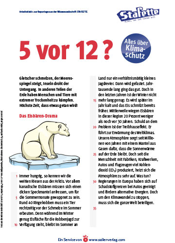 Arbeitsblatt Klimaschutz Arbeitsblatt Klimaschutz
