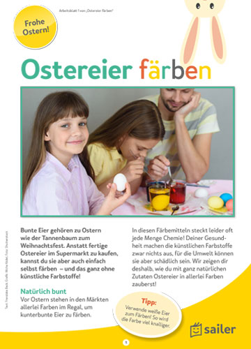 Arbeitsblatt Eier färben Arbeitsblatt Eier färben