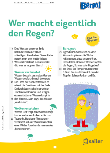 Arbeitsblatt Wasserkreislauf Arbeitsblatt Wasserkreislauf