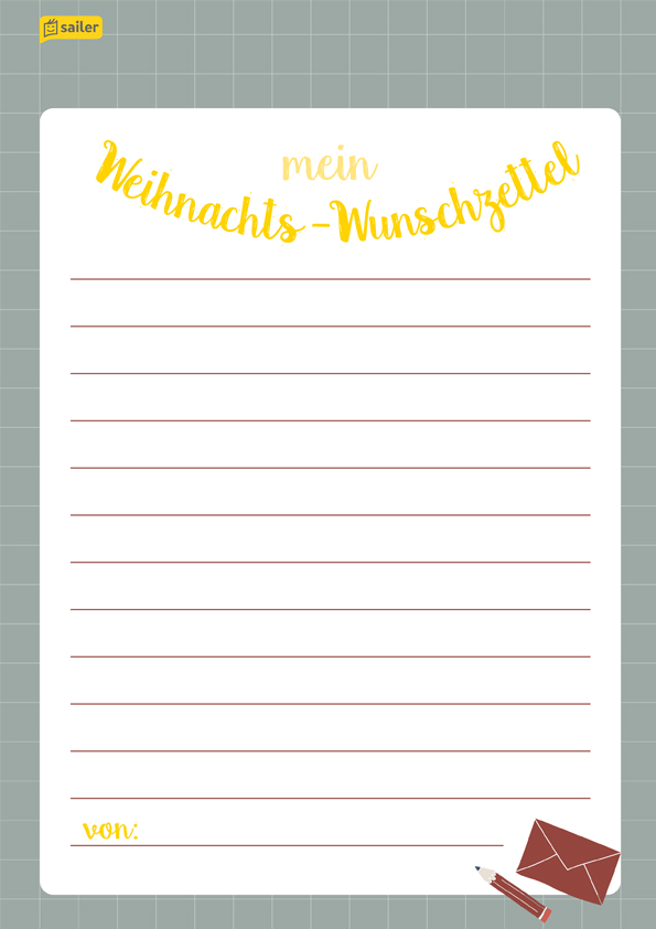 Wunschzettel mit Zeilen Wunschzettel mit Zeilen